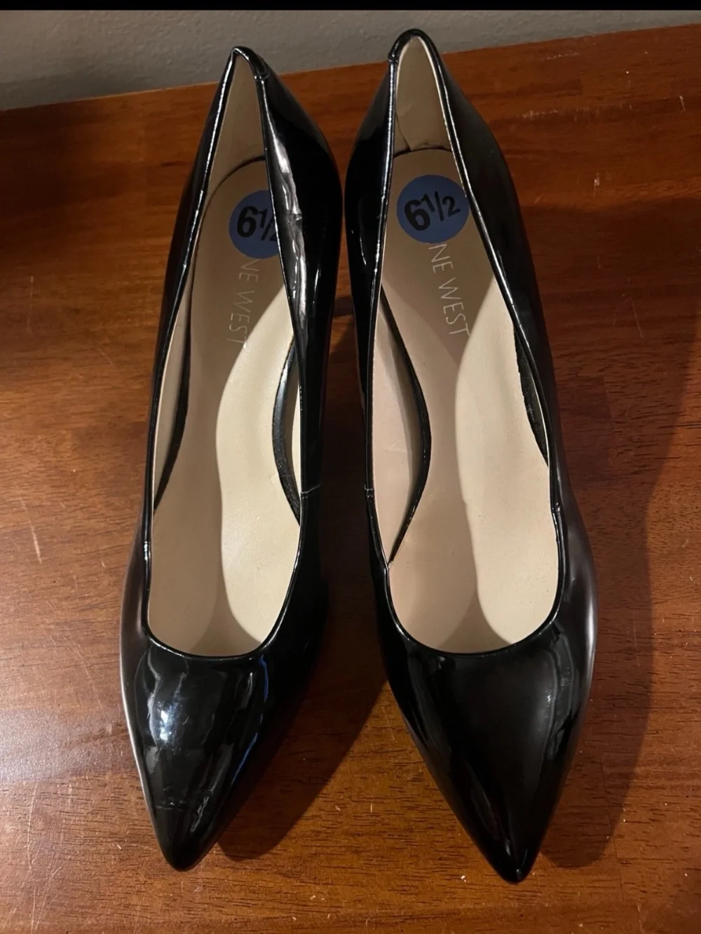 Nine West Black Patent Leather Pointed Toe Pumps Heels Women’s 6.5 Classic
